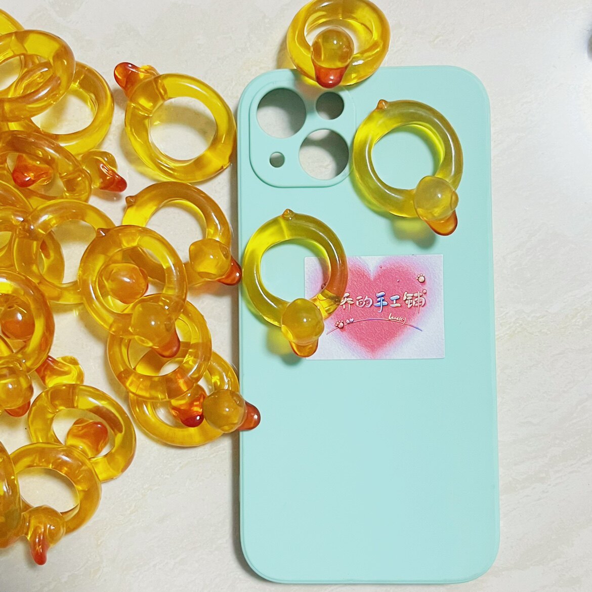 散货透明鸭子泳圈小黄鸭仿真玩具摆件 diy奶油胶配件手机壳现货