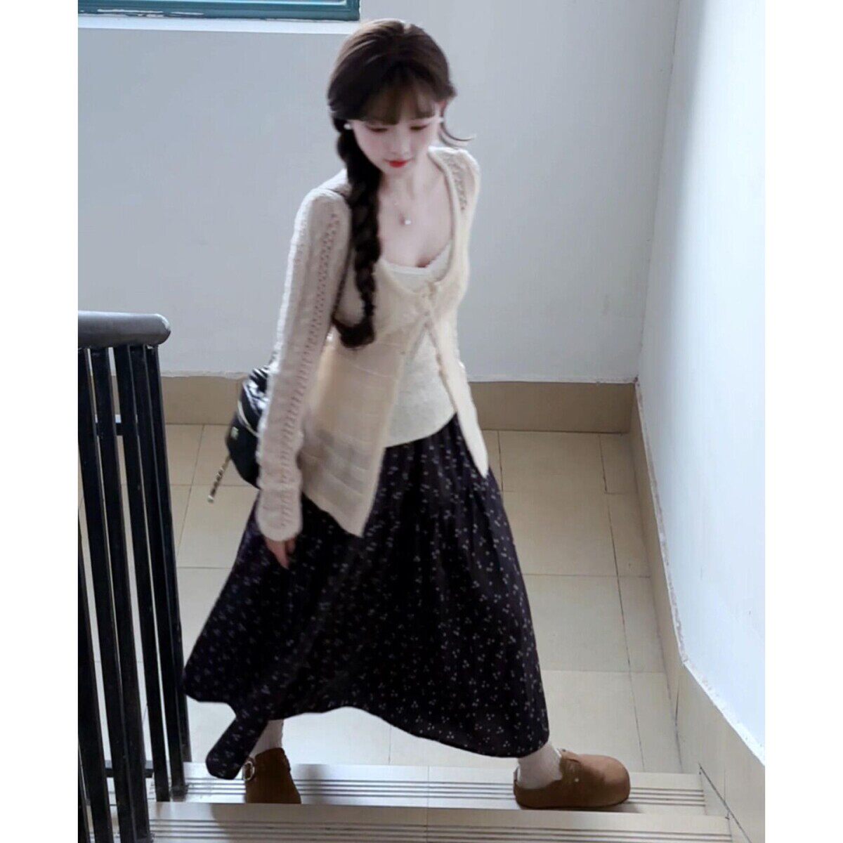 巨好看早春季碎花洋装子女2026新款初夏小个子韩系穿搭套装长裙