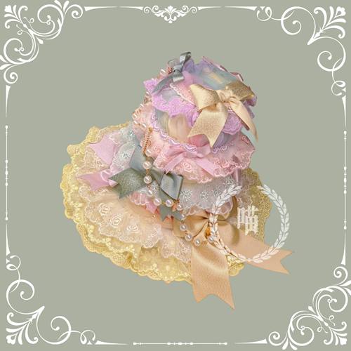 『以巴儿』Lolita手作+安东尼蛋糕欧姬芙蛋糕帽+浪漫海芋/白鸢尾