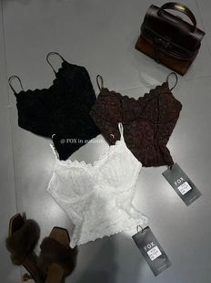 十三行2025新款蕾丝带胸垫吊带背心女内搭文胸一体皮草搭配上衣