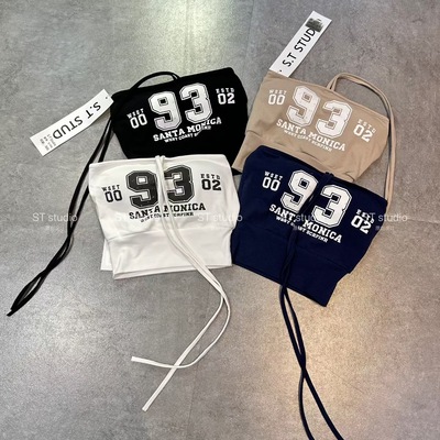 美式辣妹数字外穿吊带背心女夏季新款设计感小众时尚修身显瘦上衣