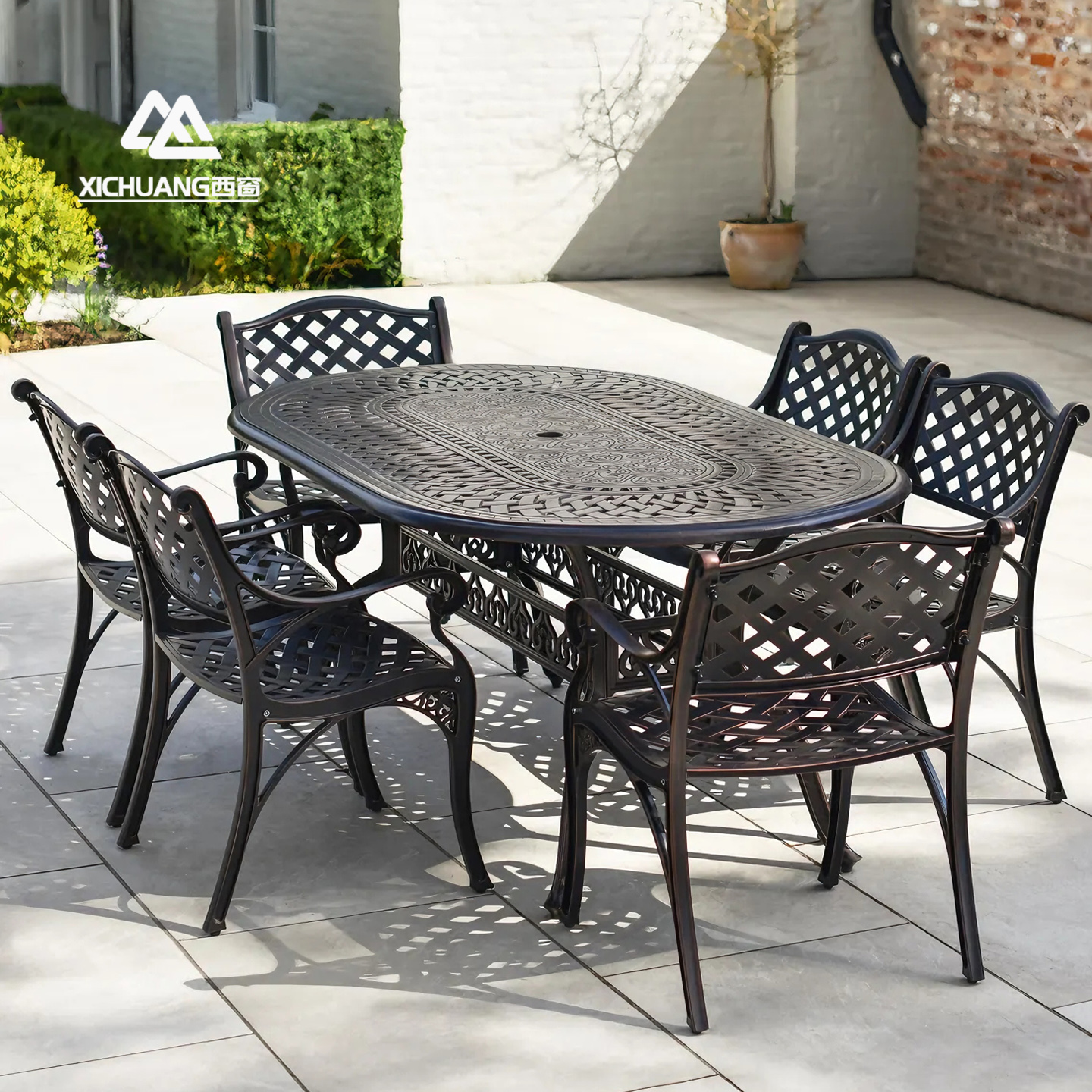 西窗铸铝户外庭院桌椅套装全铝