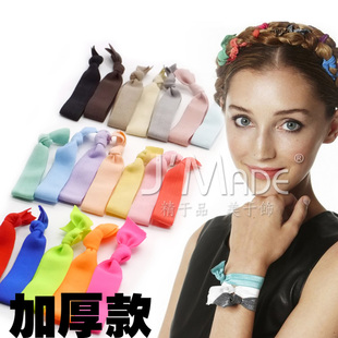 JMADE原创纯色马卡龙荧光色耐用打结头绳皮套发圈发饰猴皮筋多色