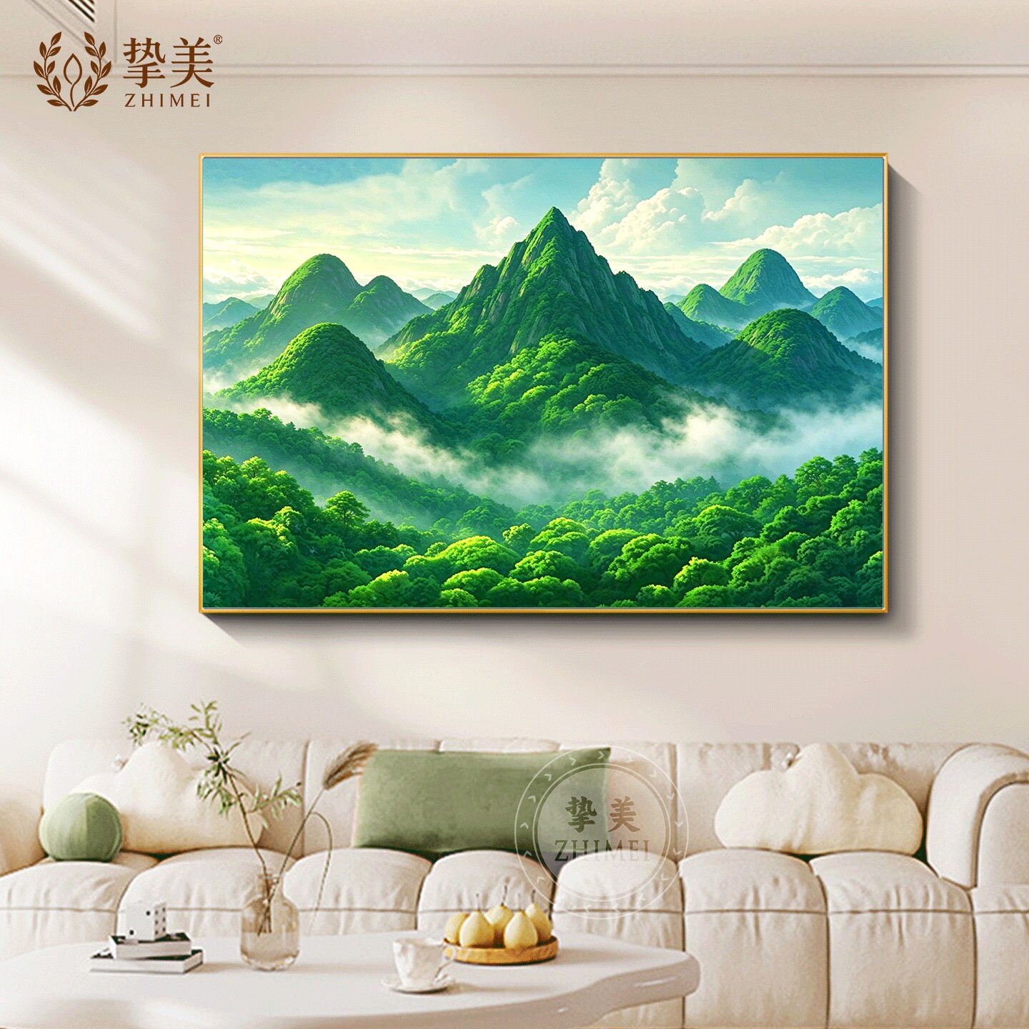 背有靠山挂画客厅背景墙装饰画