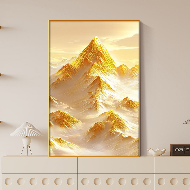 简约背靠金山挂画客厅装饰画
