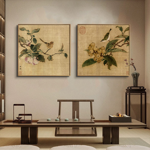 中国风茶室挂画书房装饰
