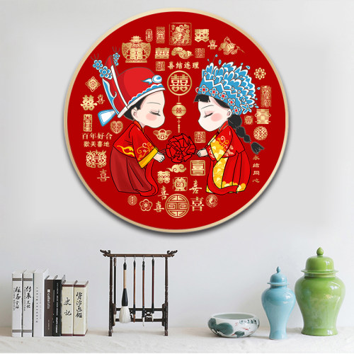 百喜图入户玄关走廊装饰画