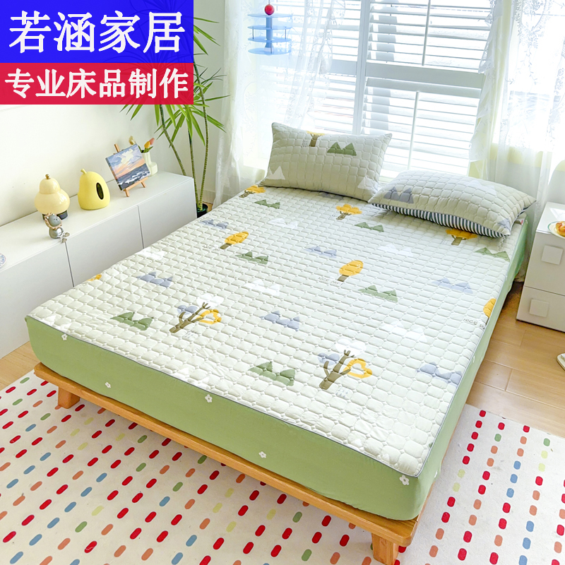 纯棉加厚床笠男女孩全棉卡通1.0夹棉床罩1.35儿童床垫套1.9米定做