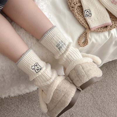 袜子女AB款刺绣中筒袜