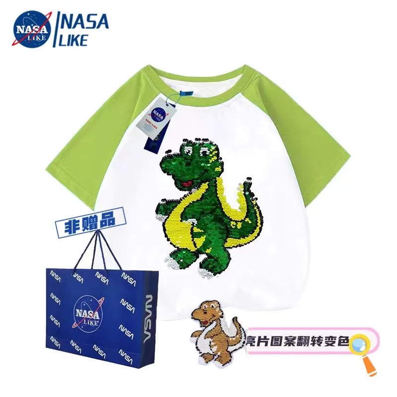 亮片变色恐龙潮牌儿童装上衣