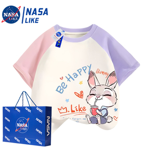NASA疯狂动物城儿童t恤短袖纯棉夏季新款男女童装上衣服半袖
