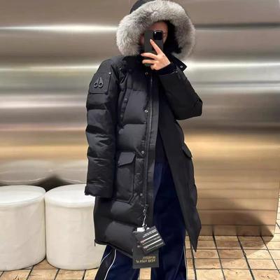 moose 剪刀羽绒服狐狸毛男女白鹅绒剪刀长款情侣外套