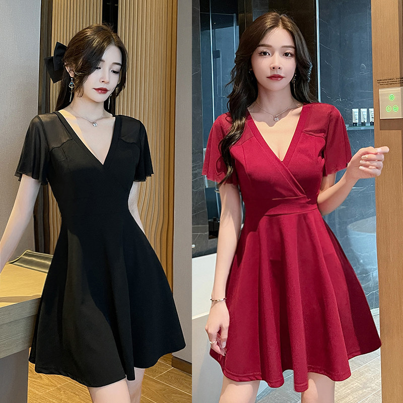 气质夜场女装性感低胸技师连衣裙
