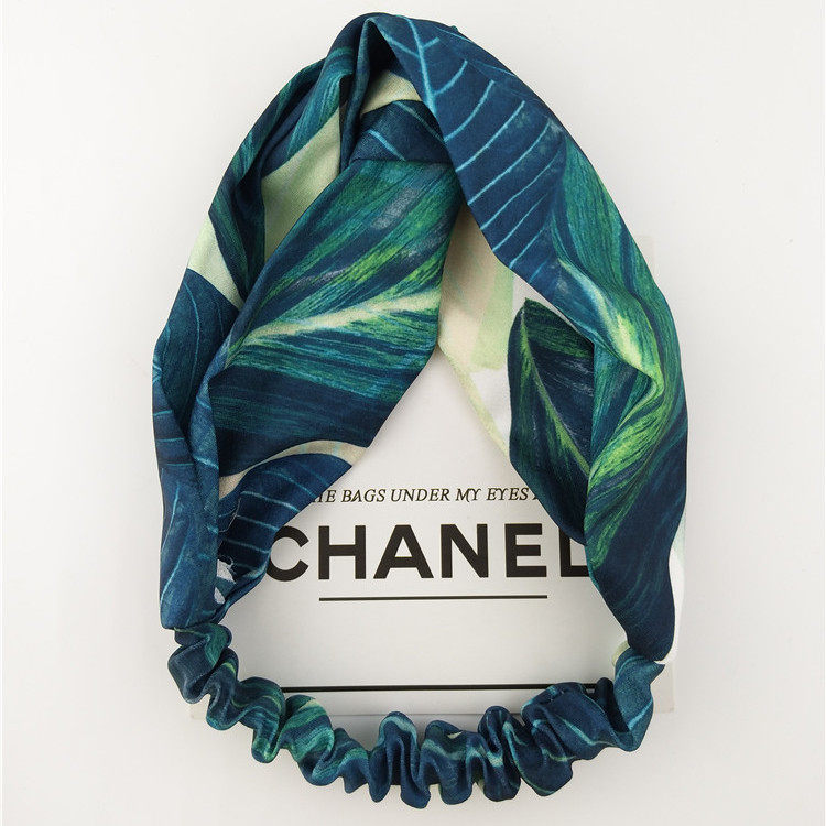 海边度假风森林系芭蕉叶发带树叶清新复古韩国兔耳朵交叉发饰发箍