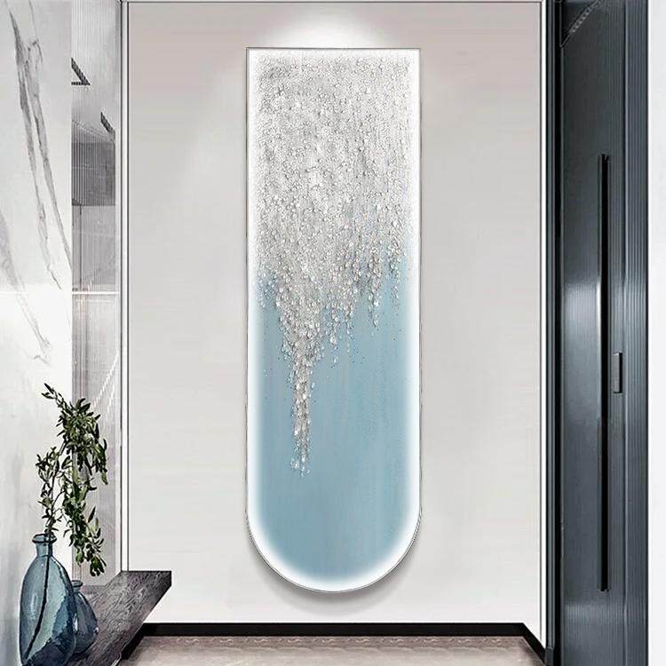 大芬村原创油画手绘水晶灯画入户玄关装饰现代抽象客厅走廊过道画