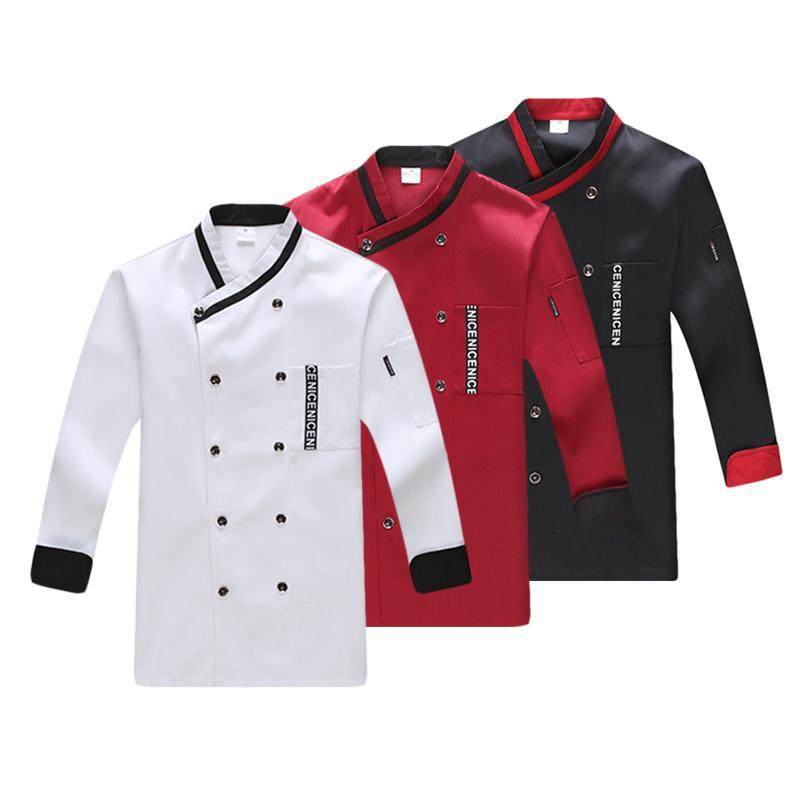 酒店厨师服长袖秋冬装加肥加大餐饮后厨师工作服长袖厨房衣服男女