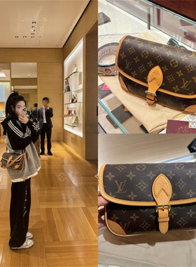 中检发货LV/女包新款Diane老花法棍包手提包单肩腋下斜挎包M45985