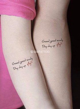 可爱英文字母纹身贴玩味tattoo