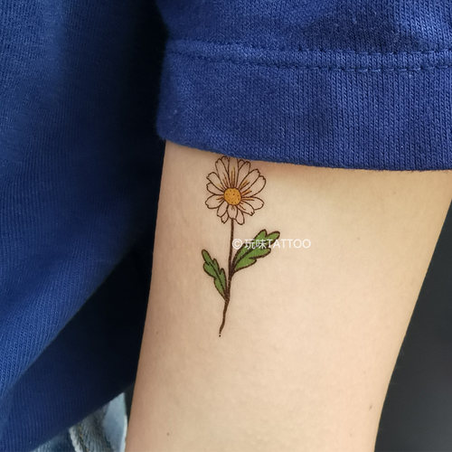 雏菊纹身纹身贴玩味tattoo手腕
