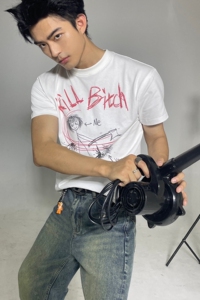JohariWindow审判庭Kill Bitch朋克短袖T恤修身无性别男