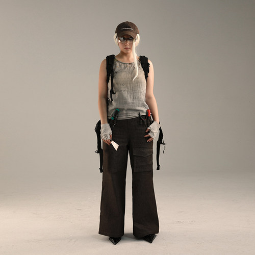 JohariWindow  末日经典 夏季新款废土风棉麻背心t恤男无性别上衣