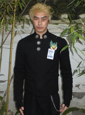 JohariWindow 审判庭中山西装外套龙刺绣DIY胸牌原创设计