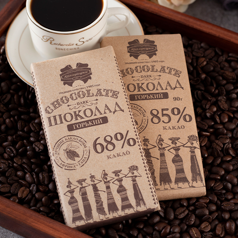 苦巧克力85%牛皮纸俄罗斯进口