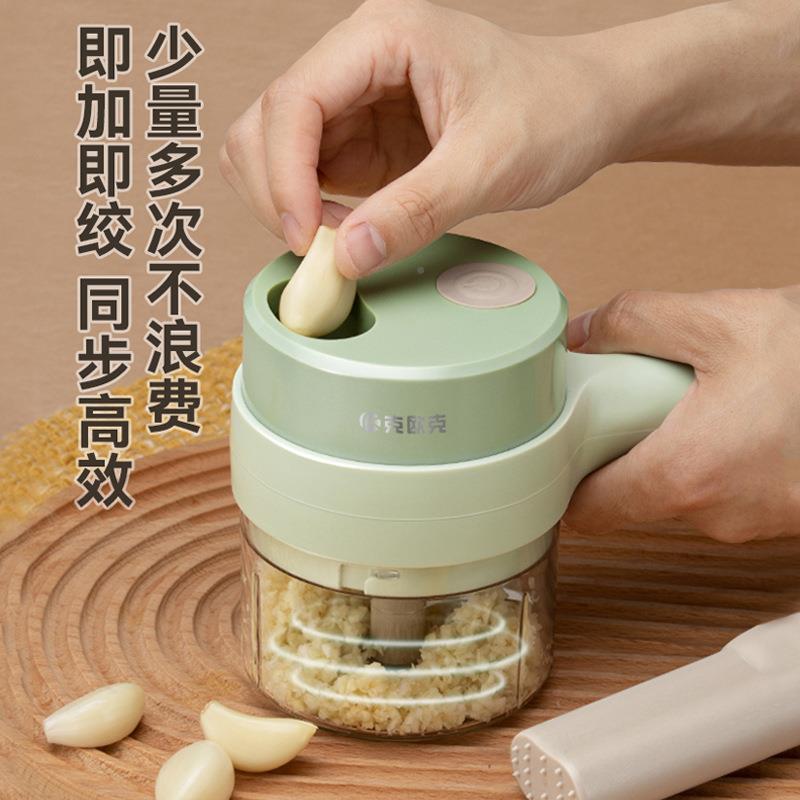 外贸跨境多功能家用电动打蓉蒜泥机捣搅拌手柄蒜泥绞料理肉器神一