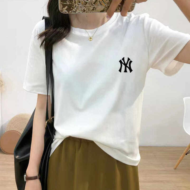 外贸清仓捡漏印花t恤女短袖宽松夏季正肩半袖体桖上衣打底小衫潮