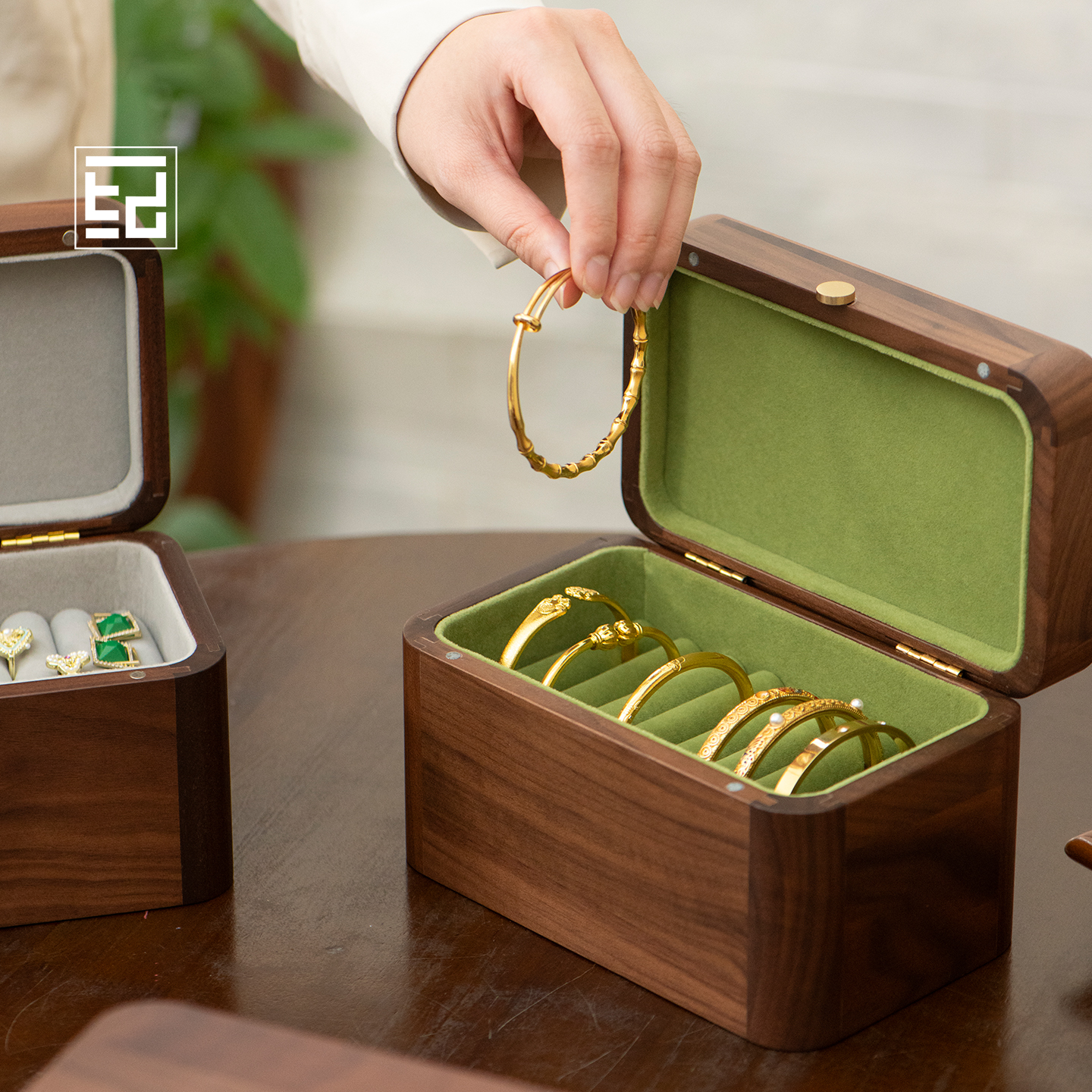 高品质首饰收纳盒多功能纯实木