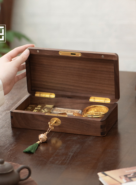 带锁首饰盒热销榜银行投资金条黄金收纳箱藏东西神器实木高档精致