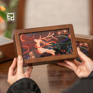 10克金条收纳盒马年生肖黄金收藏盒胡桃木玻璃盖存钱罐女孩高颜值