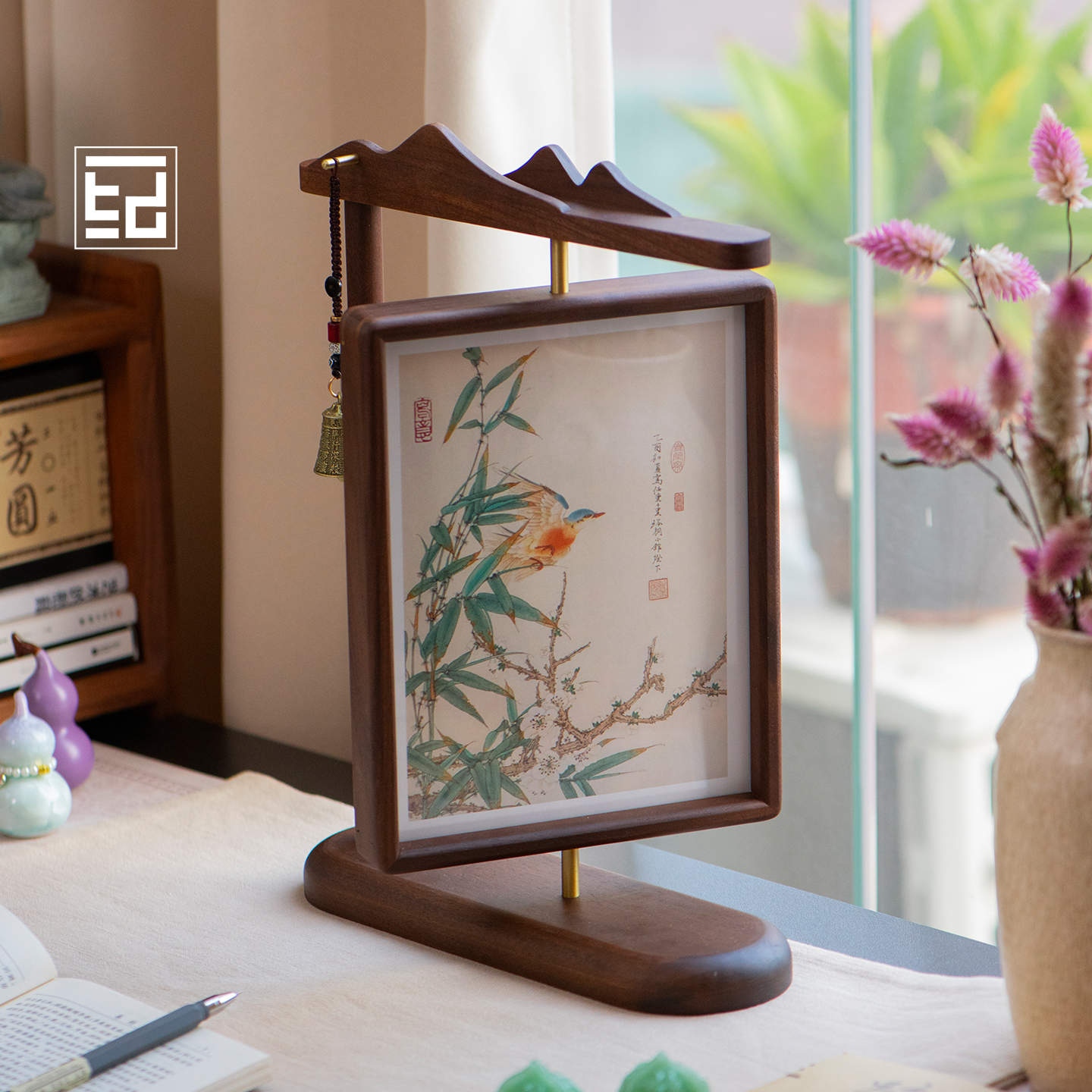 案头雅物，转则纳祥，桌面小屏风