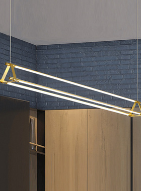 意大利 Triode 铜本色餐厅吊灯设计师吧台售楼部一字长条灯多管灯