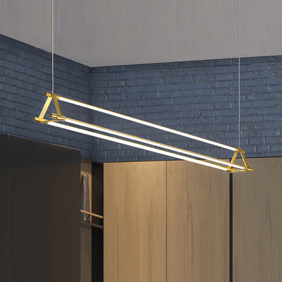 意大利 Triode 铜本色餐厅吊灯设计师吧台售楼部一字长条灯多管灯