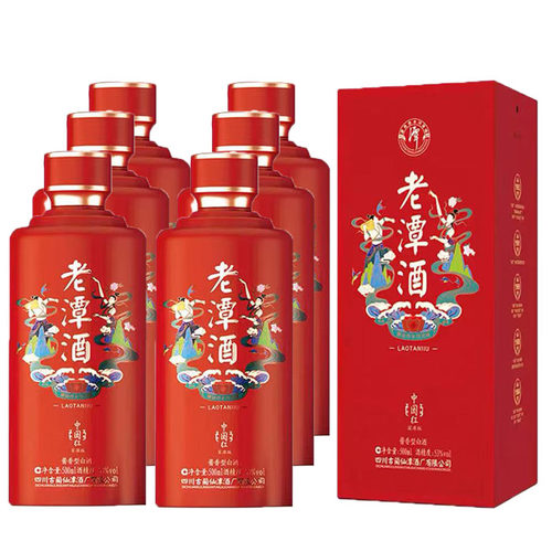 四川古蔺潭酒2022年老潭酒中国红老版酱香型53度500ml固态法白酒