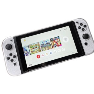 FOR任天堂switch oled 分体式PC材质闪光水晶壳 主机一体式保护壳