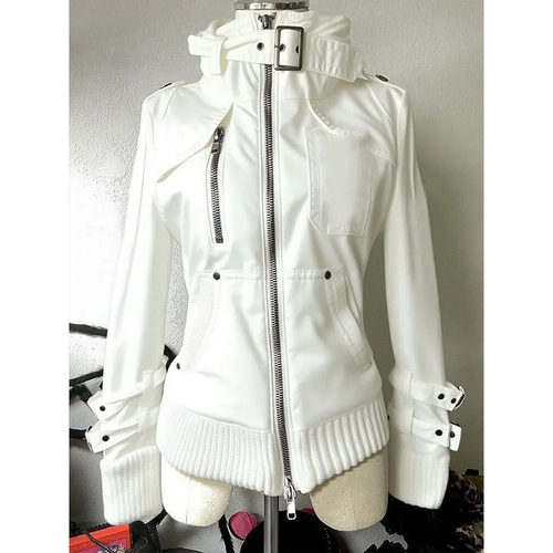 美式复古白色短款外套女秋季