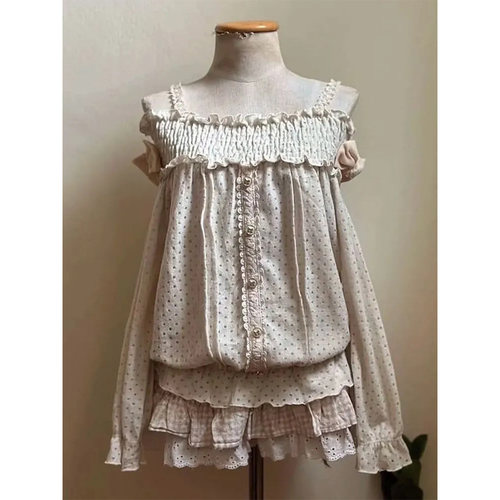 日系清楚系温柔上衣+半裙两件套