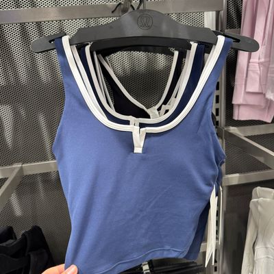 澳洲Lululemon Align Notched-Neckd带胸垫撞色瑜伽背心运动日常