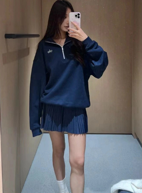 澳洲ALO Yoga Accolade 1/4 Zip Pullover女士半拉链长袖卫衣