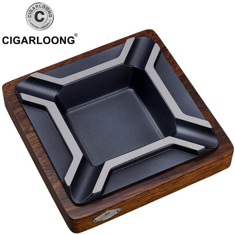 CIGARLOONG茄龙海实木质雪茄烟灰缸大号 时尚创意个性酒吧ktv
