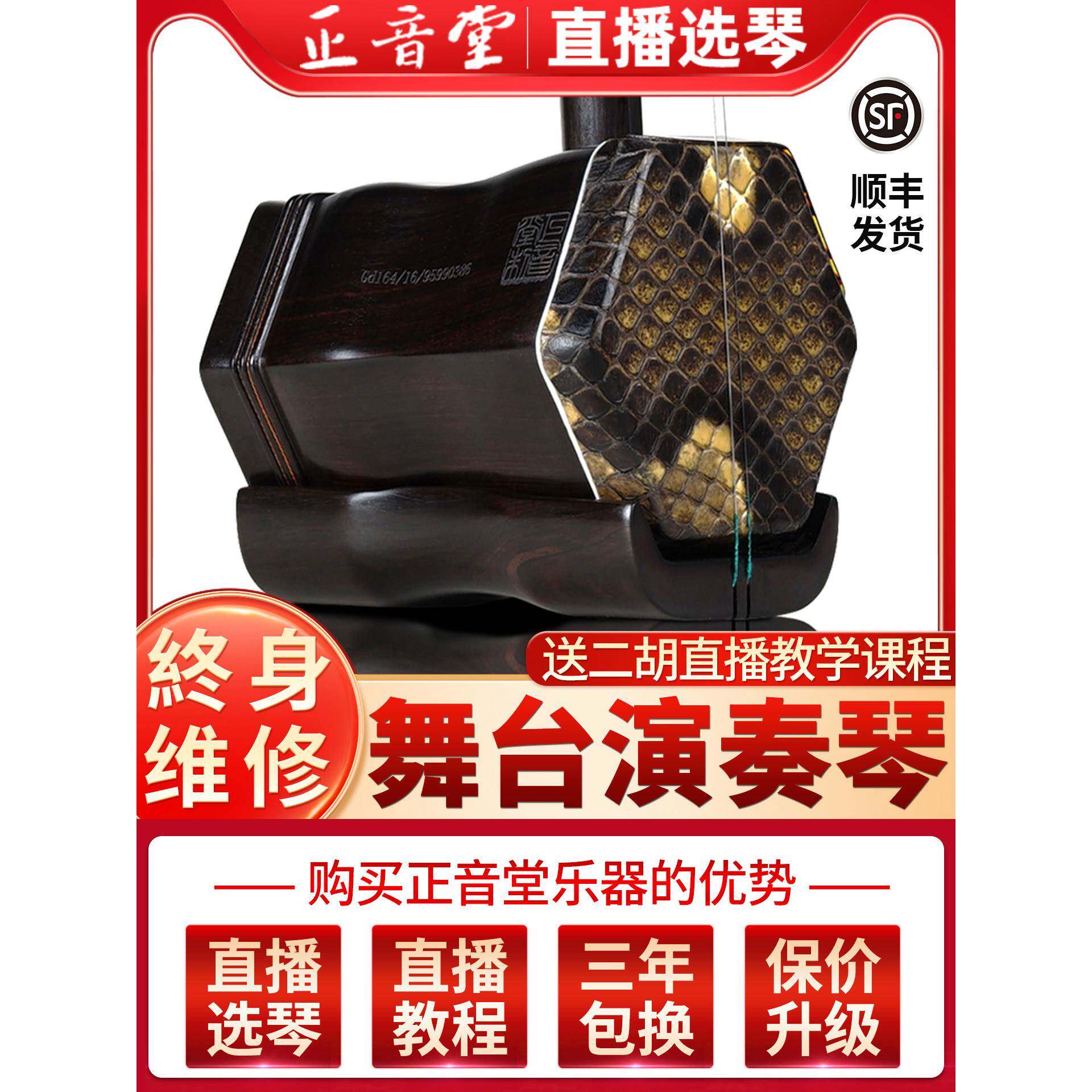 二胡专业演奏高档黑檀二胡初学厂家直销二胡乐器成人二胡老年