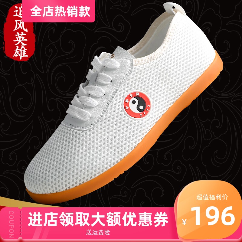 追风英雄太极鞋女男夏季透气网面牛筋底太极拳运动布鞋武术练功鞋