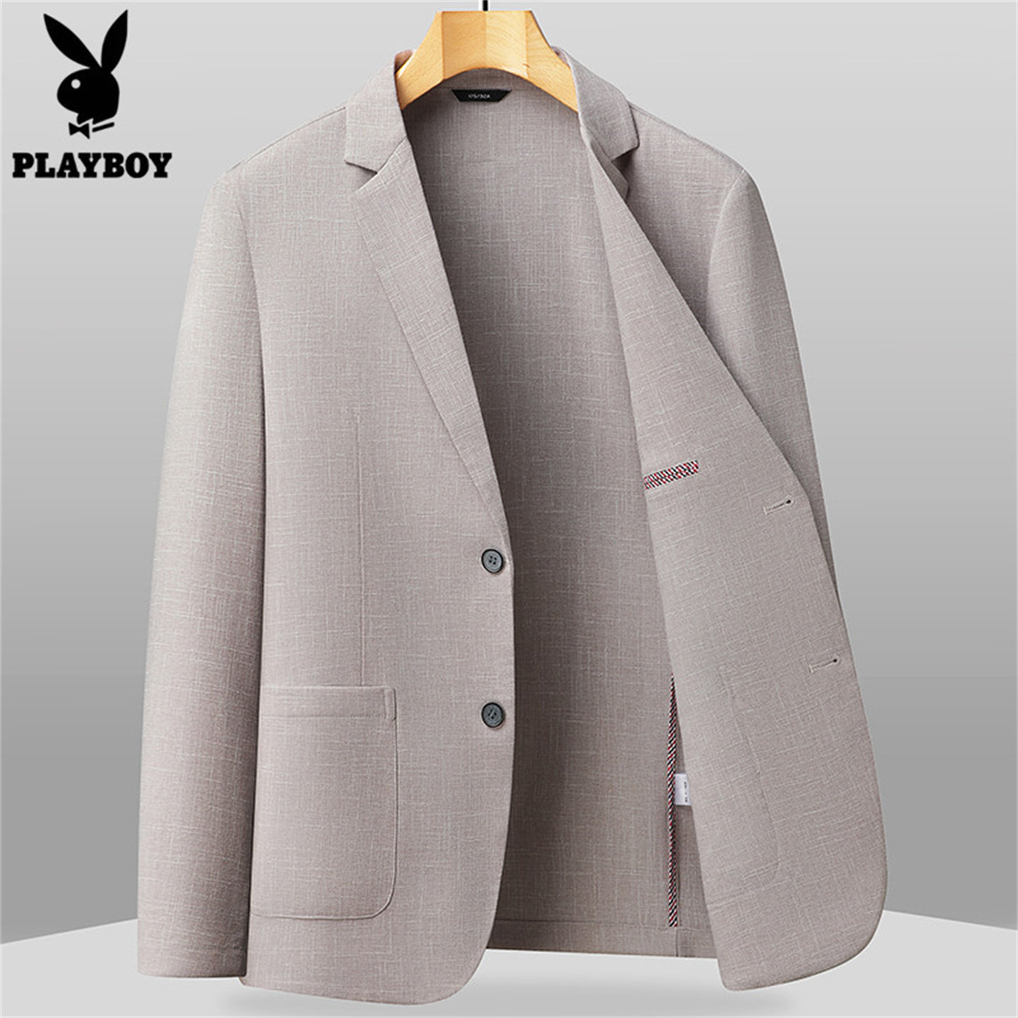 花花公子夏季男士薄款单西服外套男高品质防晒冰丝休闲西装上衣潮