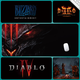 暗黑破坏神3游戏周边鼠标垫符文之语Diablo 2重制版键盘超大桌垫