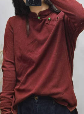 29 8666 秋冬季新品炒色文艺休闲百搭奶奶款女士上衣 胸围104长60