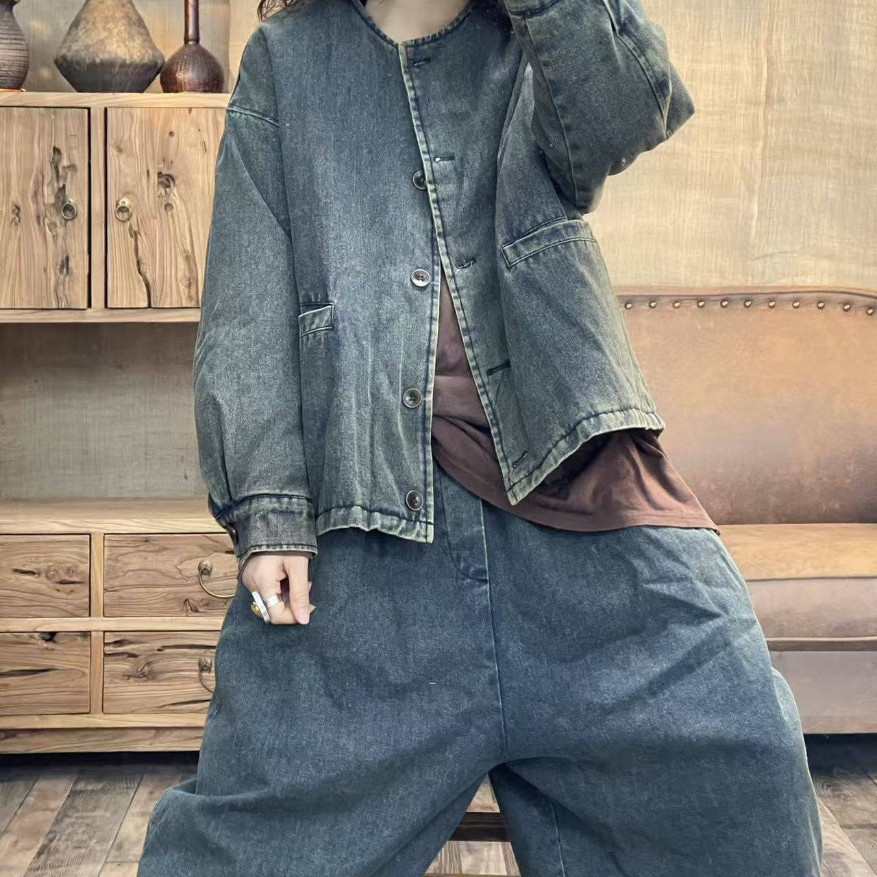 33 冬季新品夹棉炒色怀旧休闲百搭棉服开衫女士外套 胸围130长60,女装/女士精品,短外套,淘宝优惠券,粉丝福利购,淘宝优惠卷