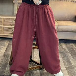 7220 子 秋季 休闲百搭双层文艺女士裤 臀围138长94 新品