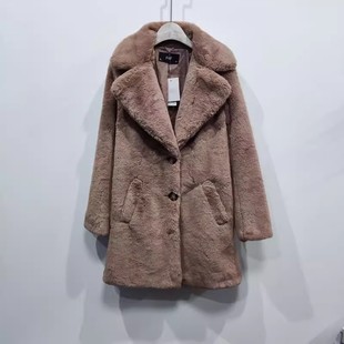 捡漏外贸原单中长款人造仿皮草大衣女冬季时尚保暖毛绒长袖厚外套